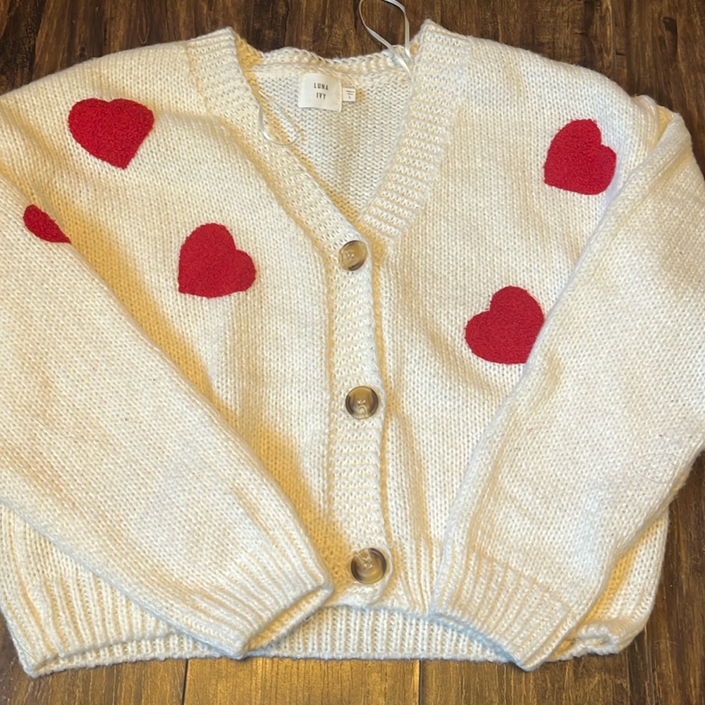 Luna and Ivy Heart Button-up Cardigan